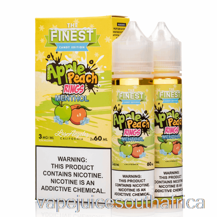Vape Juice South Africa Apple Peach Sour Rings Menthol - The Finest Candy Edition - 120Ml 3Mg